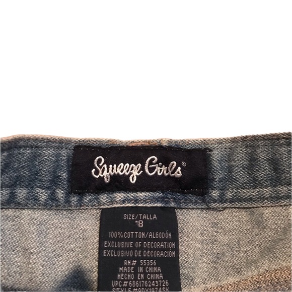 Girls Vintage denim & green sequence skirt size 8 - Picture 4 of 4